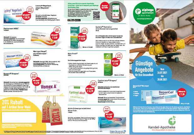 Angebotsflyer der Kandel-Apotheke