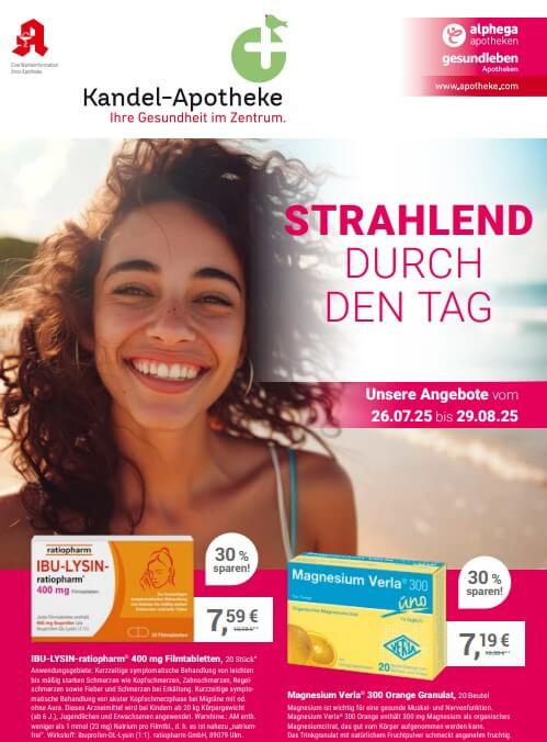 Angebotsflyer 08/25 der Kandel-Apotheke