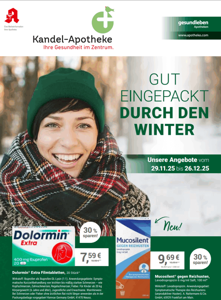Angebotsflyer 12/25 der Kandel-Apotheke