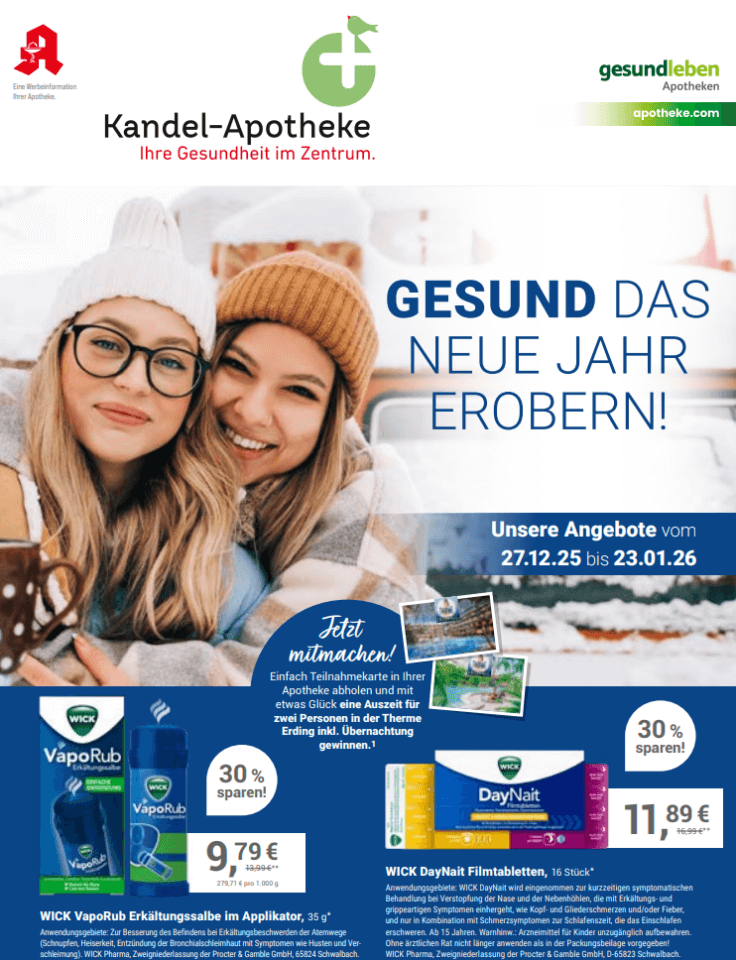 Angebotsflyer 01/26 der Kandel-Apotheke