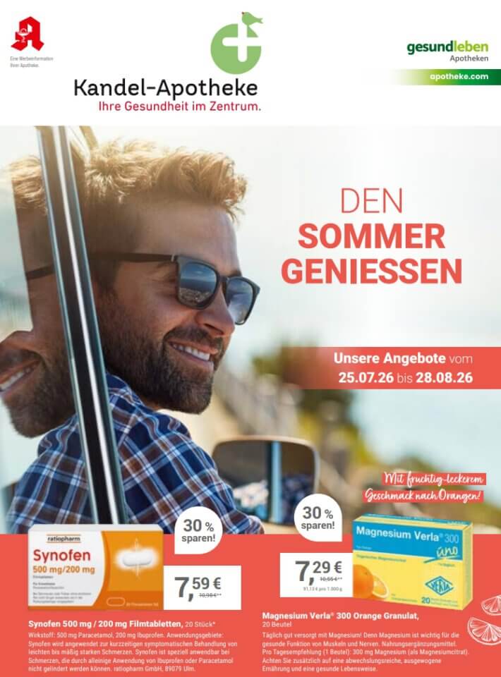 Angebotsflyer 08/26 der Kandel-Apotheke